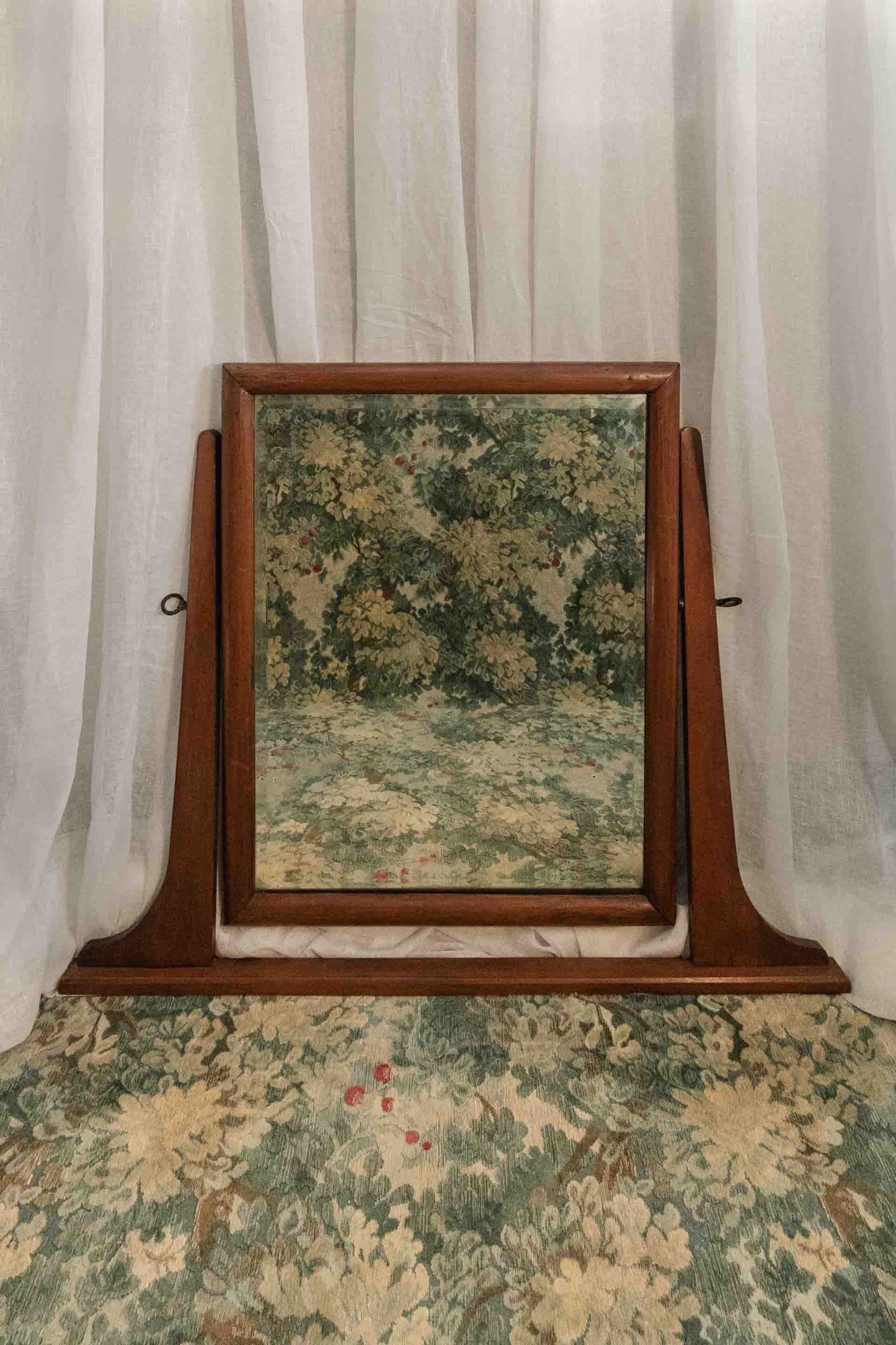 Mid Century Wood Tilt Mirror w/Base