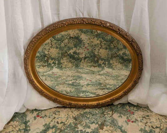 Old Gold Oval Mirror