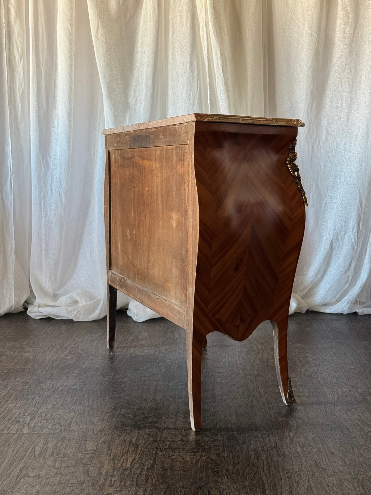 Louis XV-Style Bombé Commode (Reproduction) with Marble Top