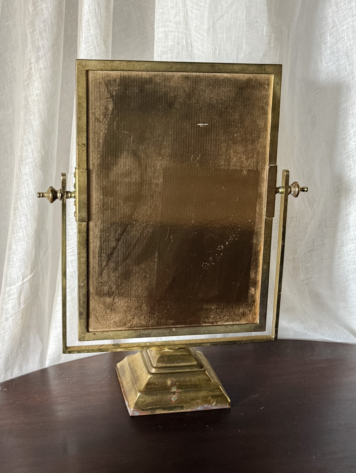 Vintage Art Deco Brass Vanity Mirror, circa 1930