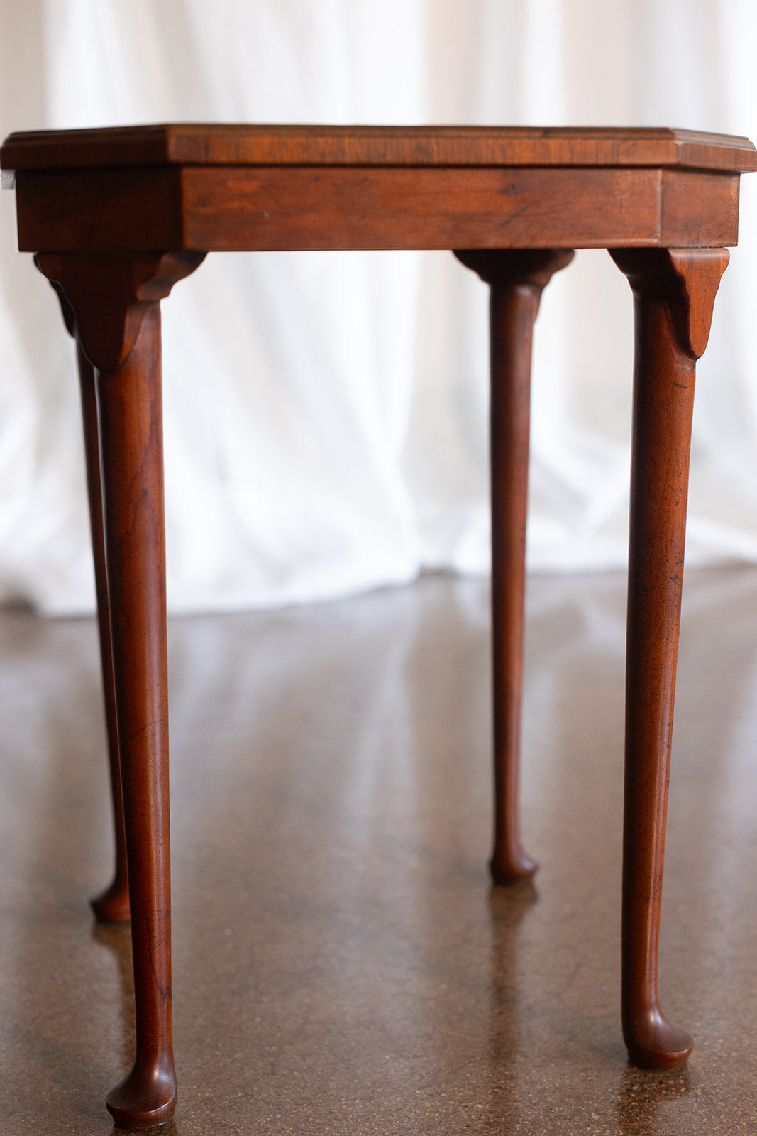 Petite Inlaid Accent Table with Cabriole Legs - circa 1920s