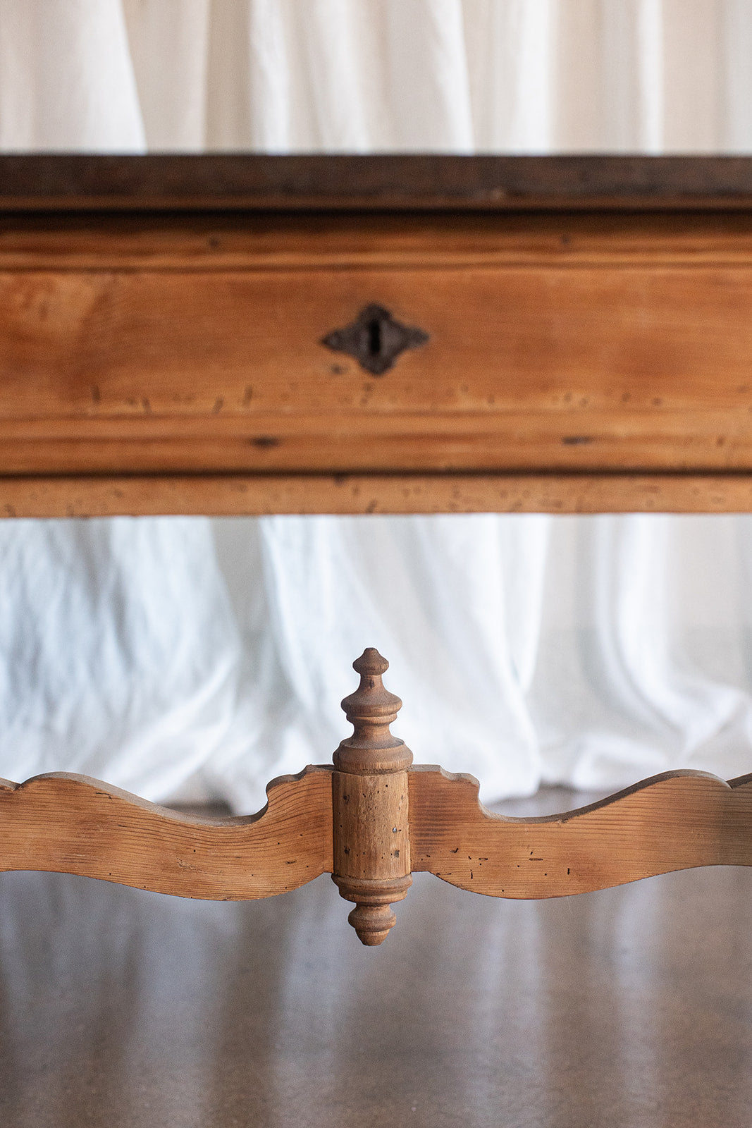 Large English Pine Desk - Wood Peg Construction - Late 1800s