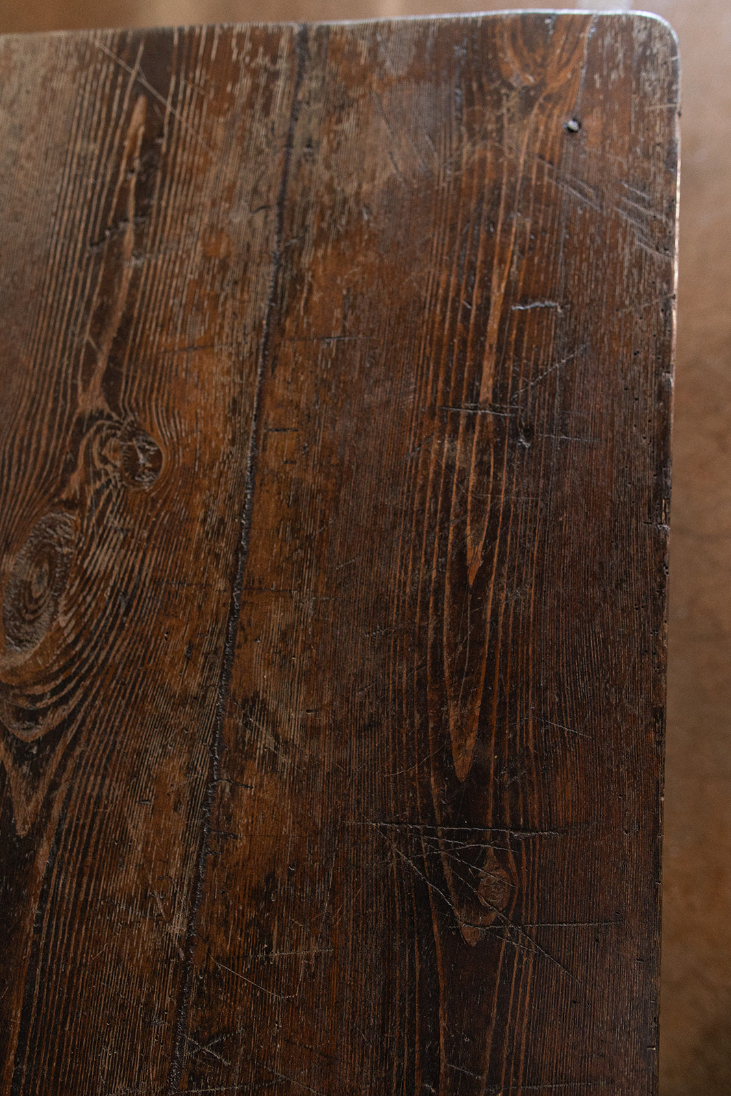 Large English Pine Desk - Wood Peg Construction - Late 1800s