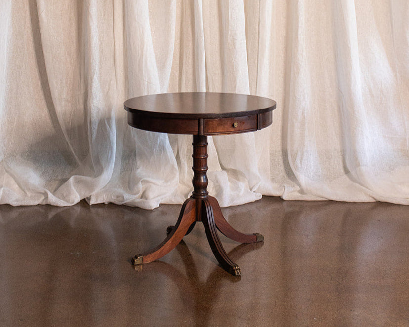 Mid 20th Century Federal Style Mahogany Drum Side Table