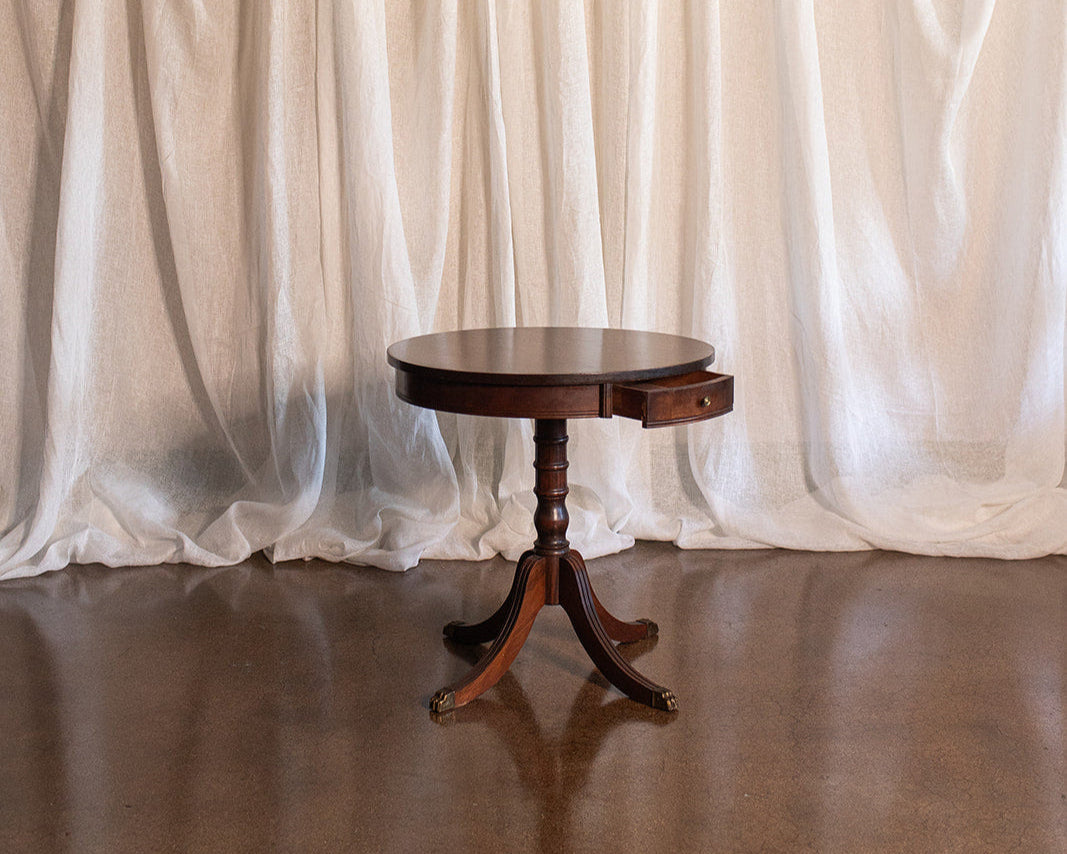 Mid 20th Century Federal Style Mahogany Drum Side Table