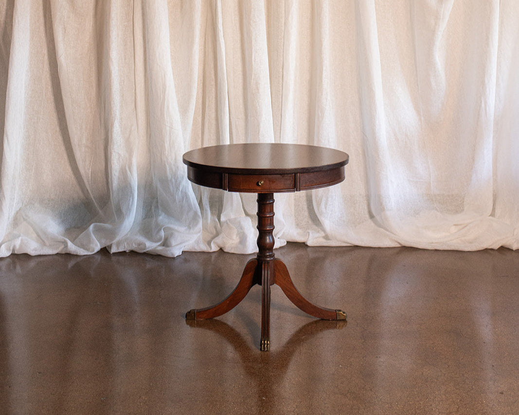 Mid 20th Century Federal Style Mahogany Drum Side Table