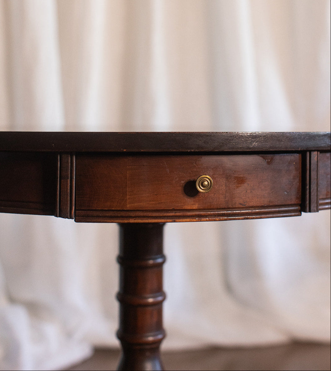 Mid 20th Century Federal Style Mahogany Drum Side Table