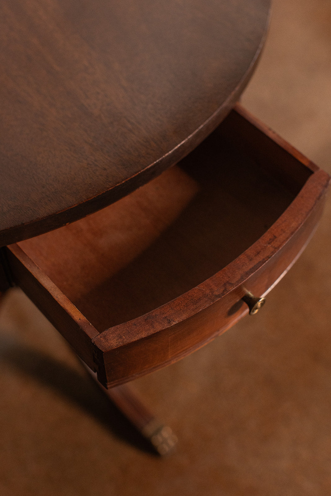 Mid 20th Century Federal Style Mahogany Drum Side Table