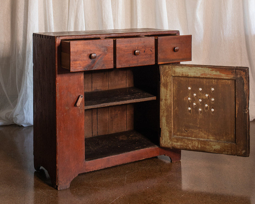 Primitive Cabinet with Ventilation Cutout Detail