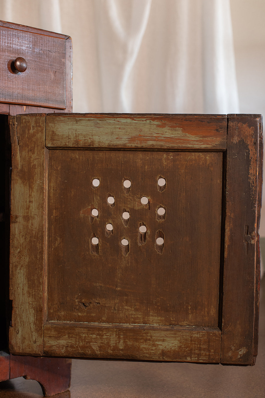 Primitive Cabinet with Ventilation Cutout Detail