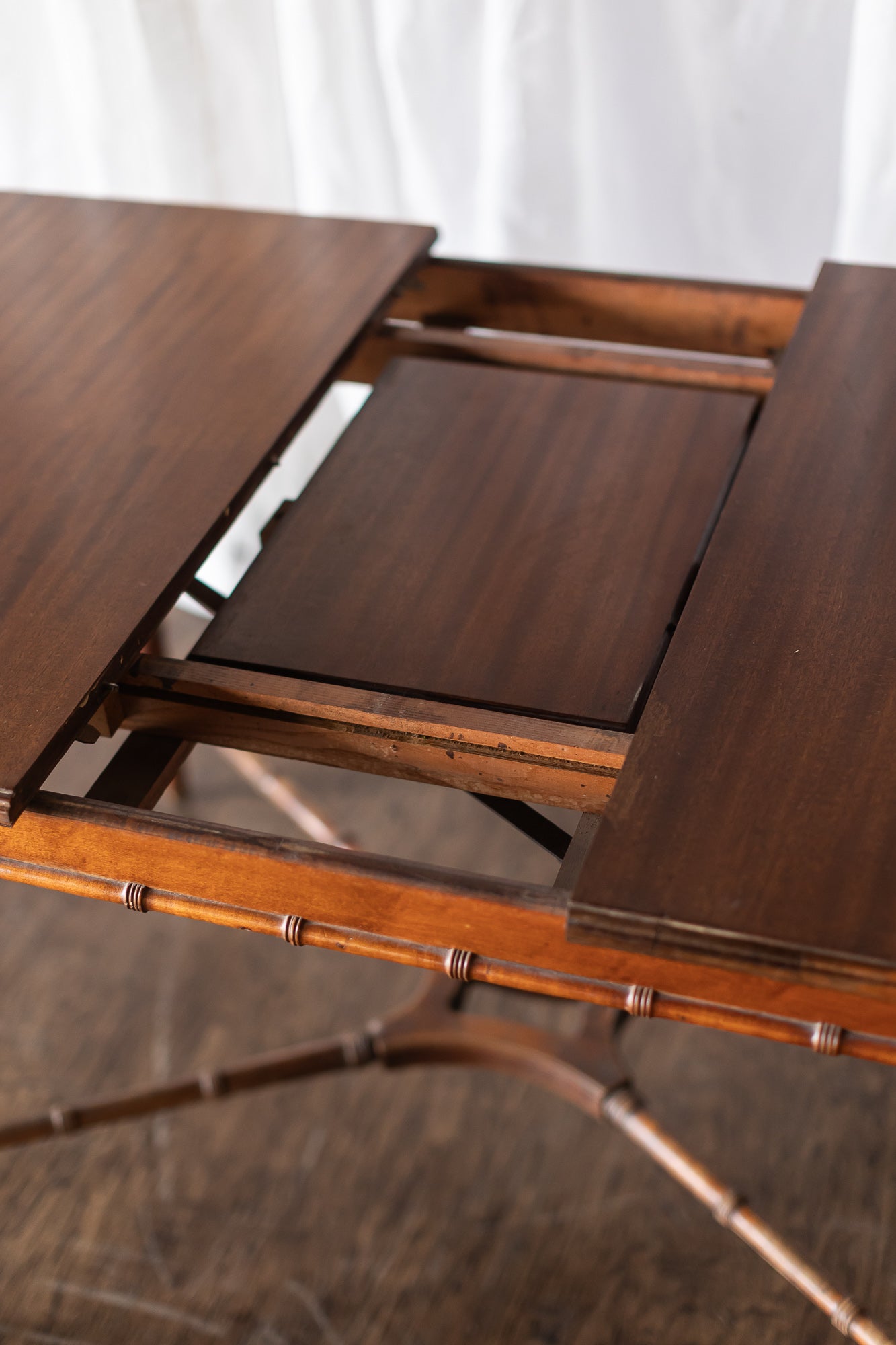 Faux Bamboo Table with Leaf