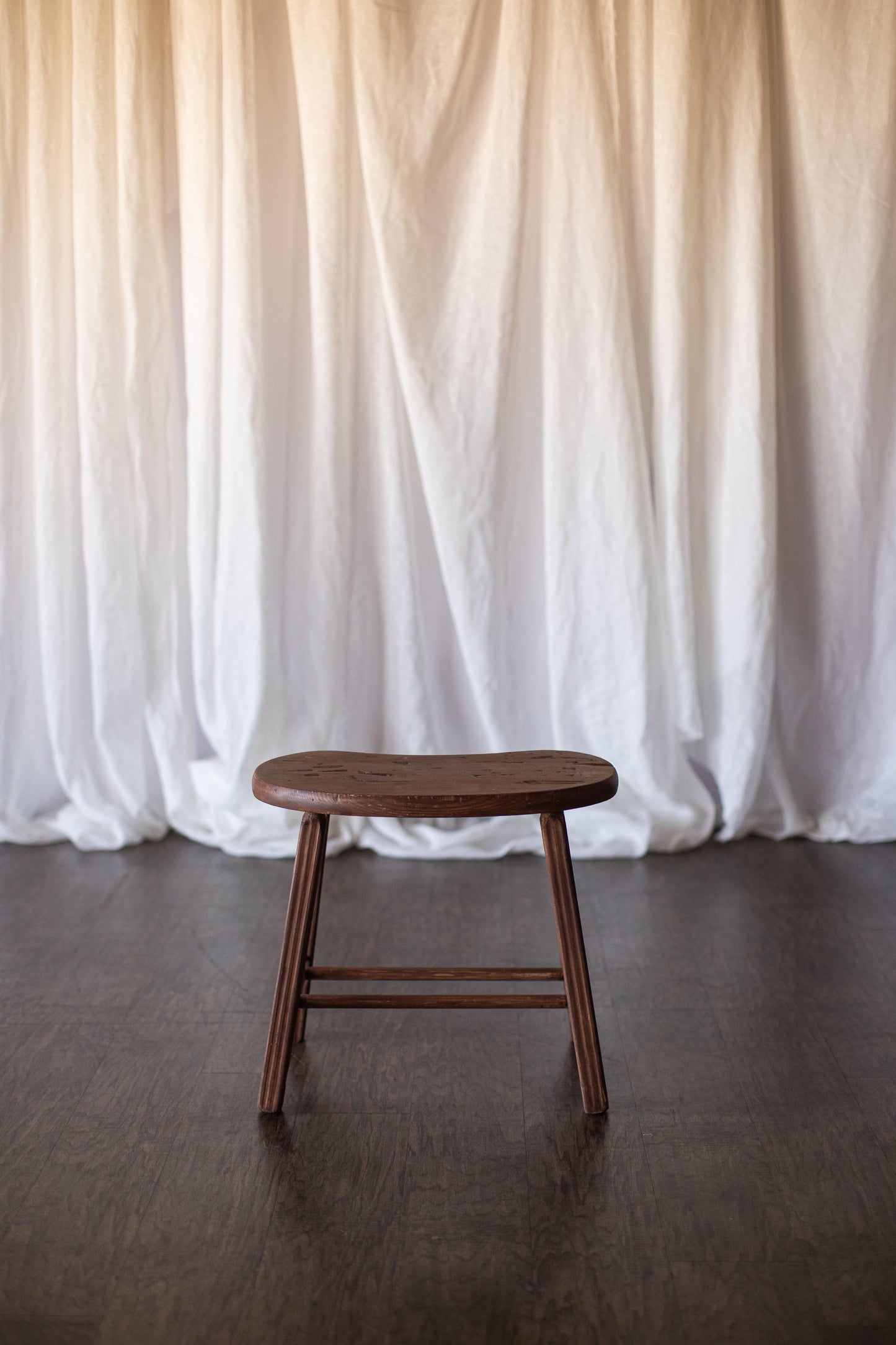 Wooden Kidney Shaped Stool