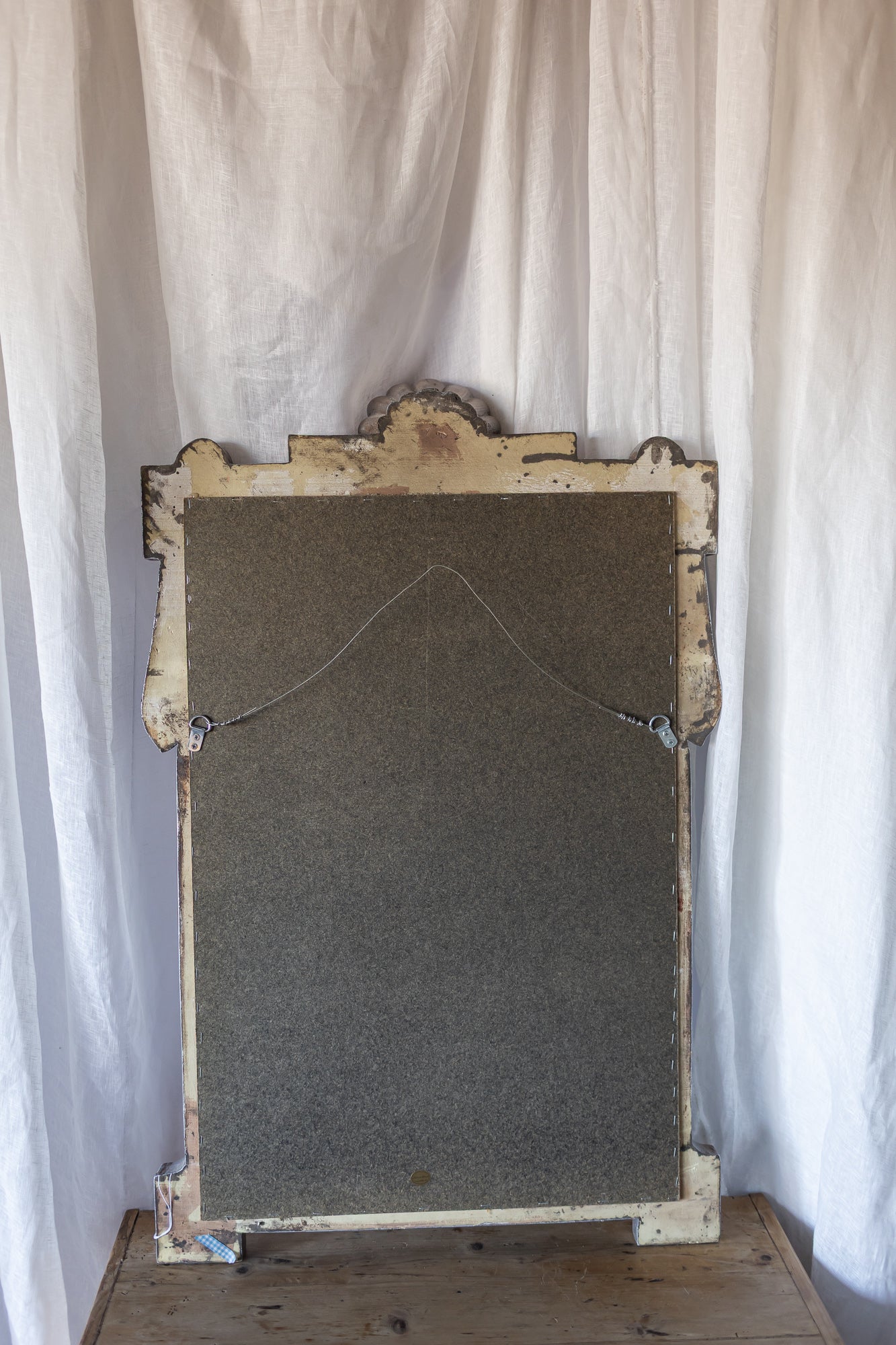 Silver Shell Draped Mirror