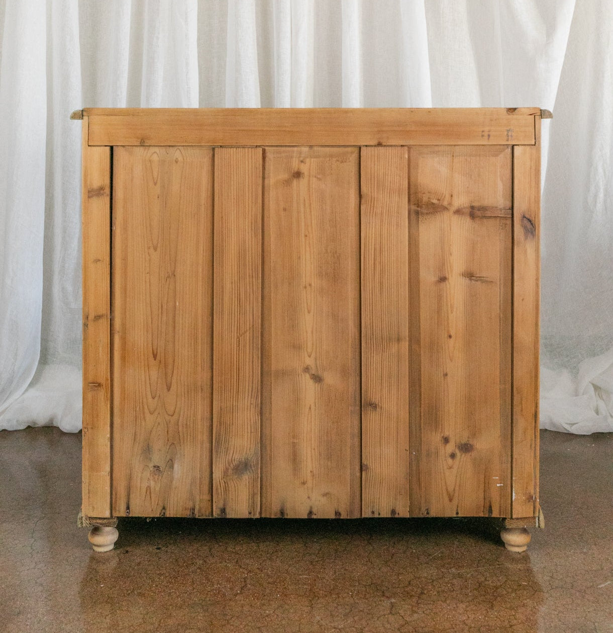 Antique Pine Sideboard with Drawers and Cabinet Doors