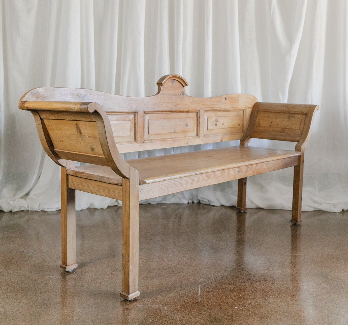 Vintage European Pine Bench