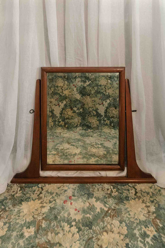 Mid Century Wood Tilt Mirror with Base
