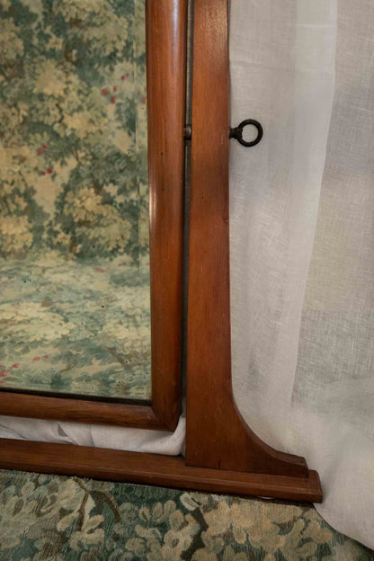 Mid Century Wood Tilt Mirror w/Base