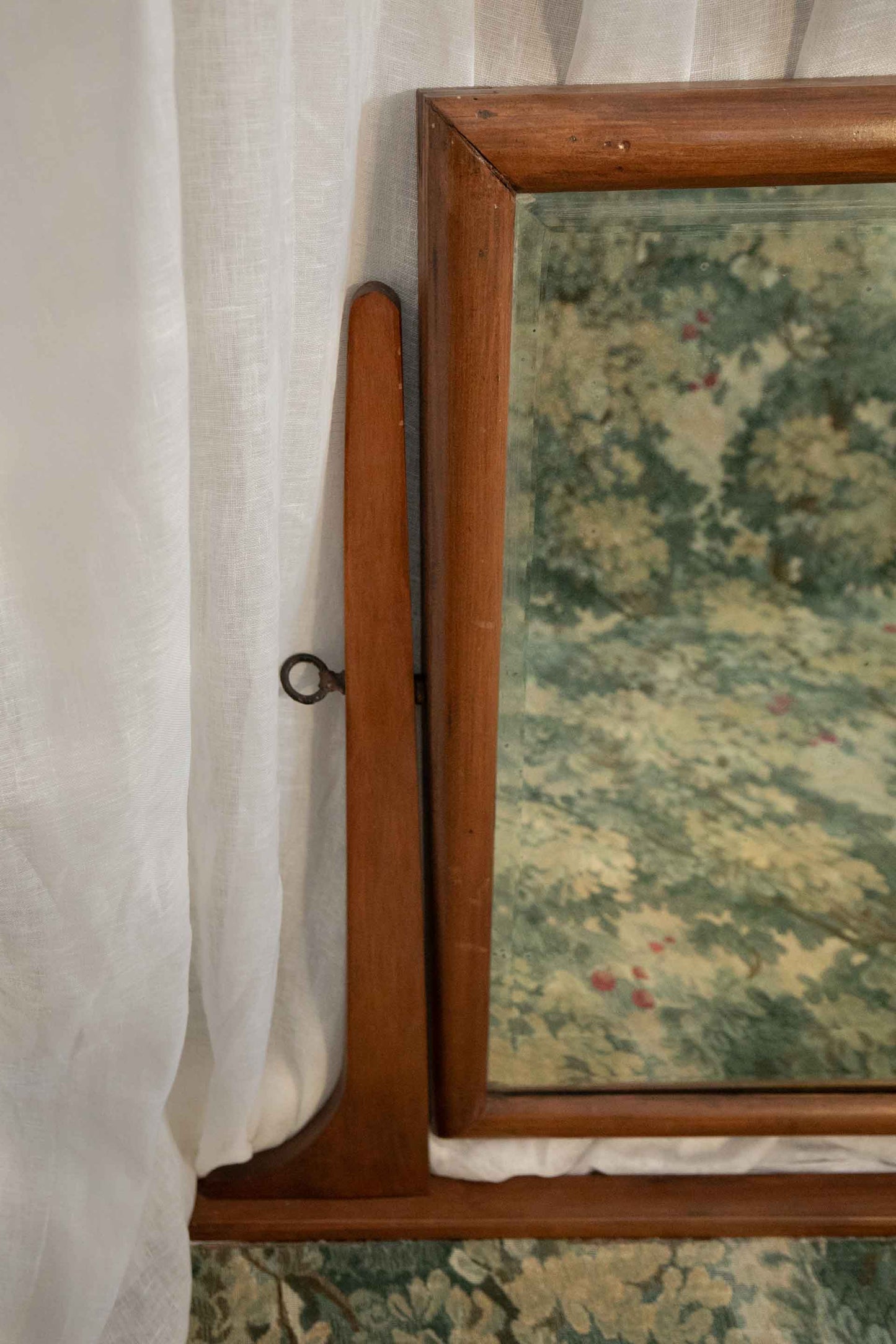 Mid Century Wood Tilt Mirror w/Base