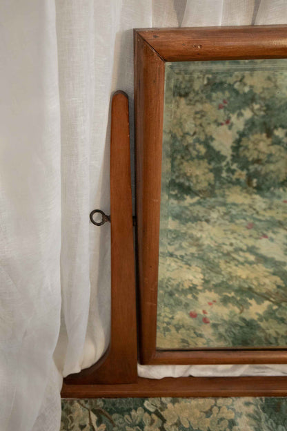 Mid Century Wood Tilt Mirror w/Base