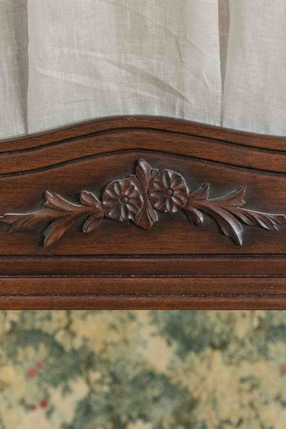 Cottage Style Wood Mirror with Carved Floral Detail