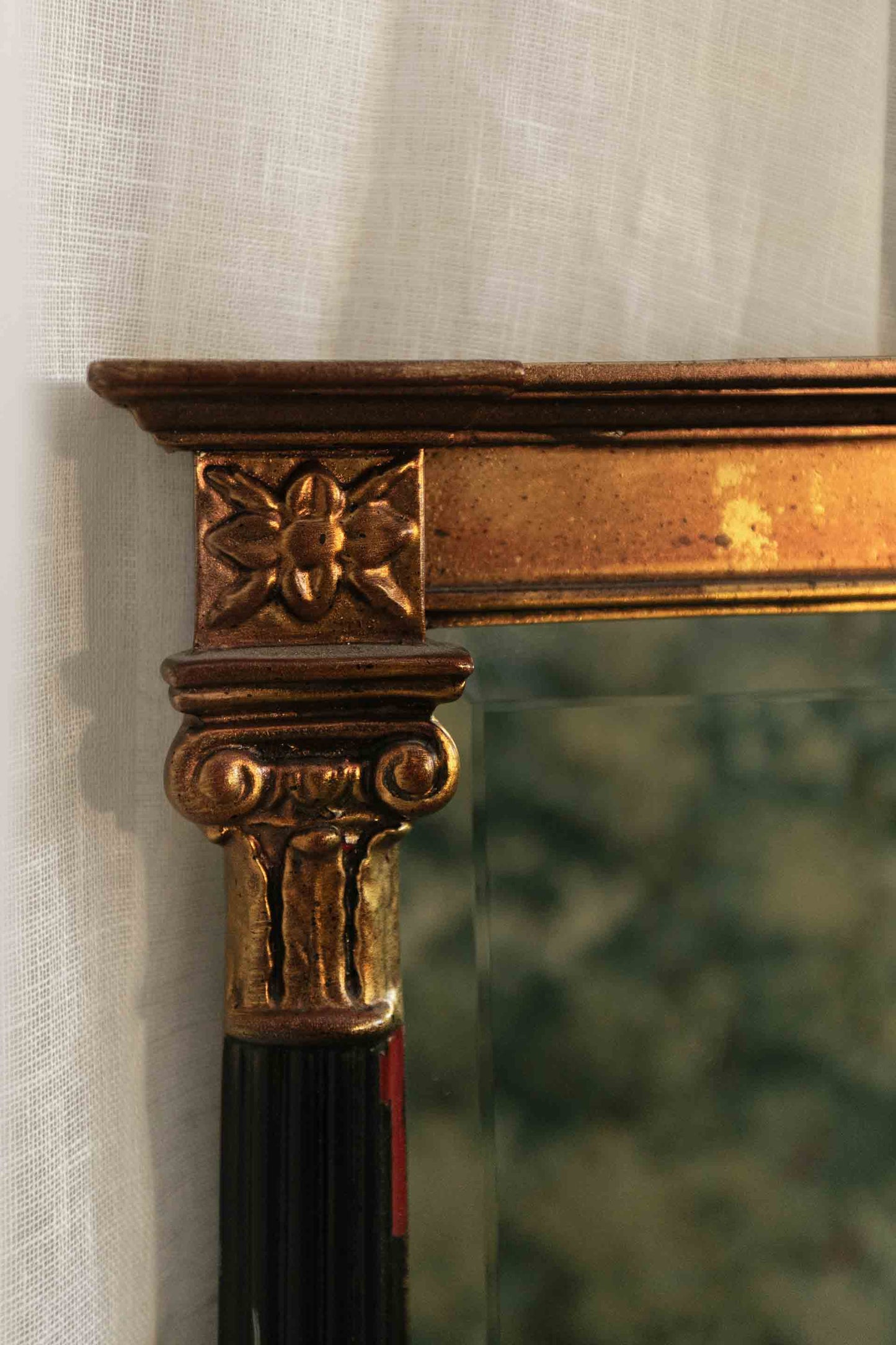Black & Gold Neoclassical Giltwood Mirror