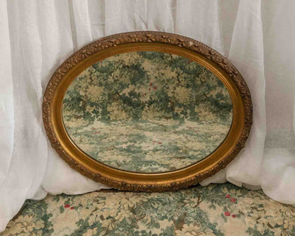 Old Gold Oval Mirror