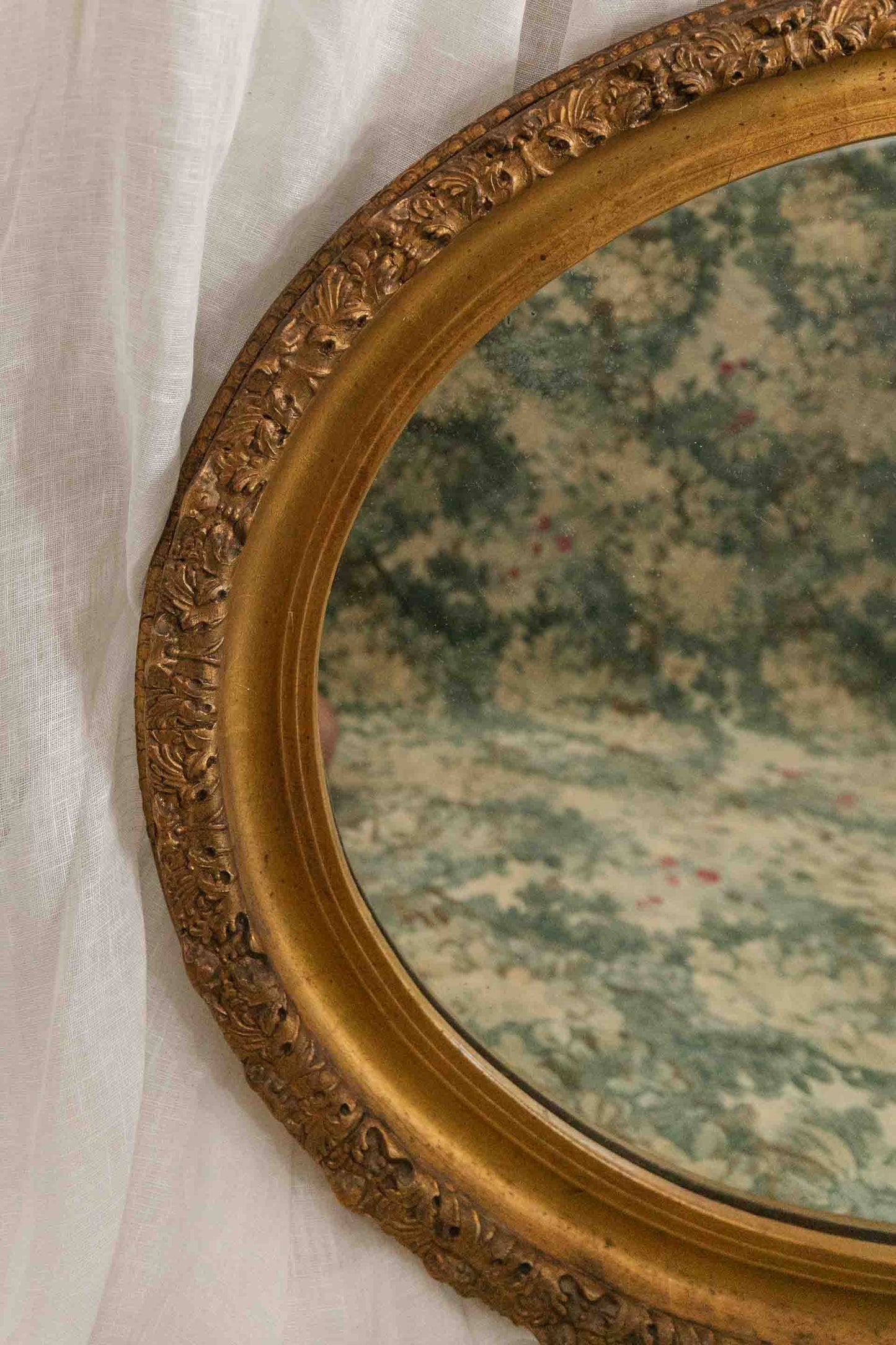 Old Gold Oval Mirror