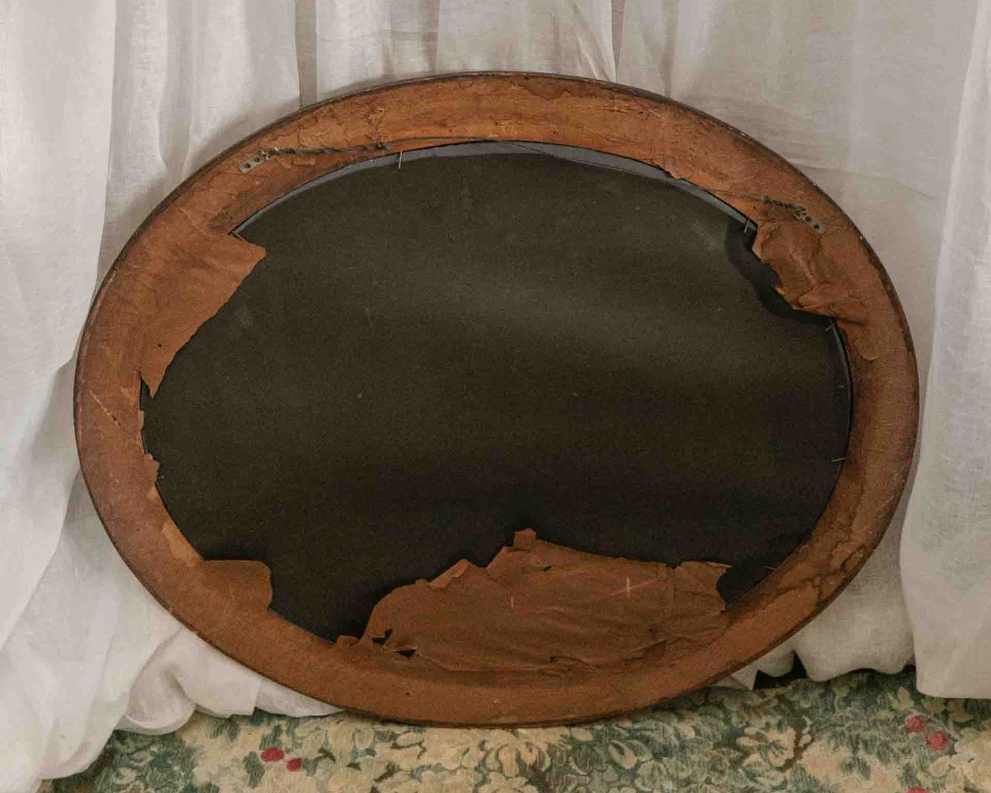 Old Gold Oval Mirror