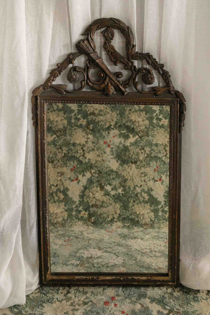 Carved Top Mirror-Patina