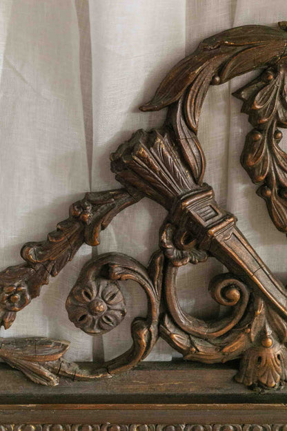 Carved Top Mirror-Patina
