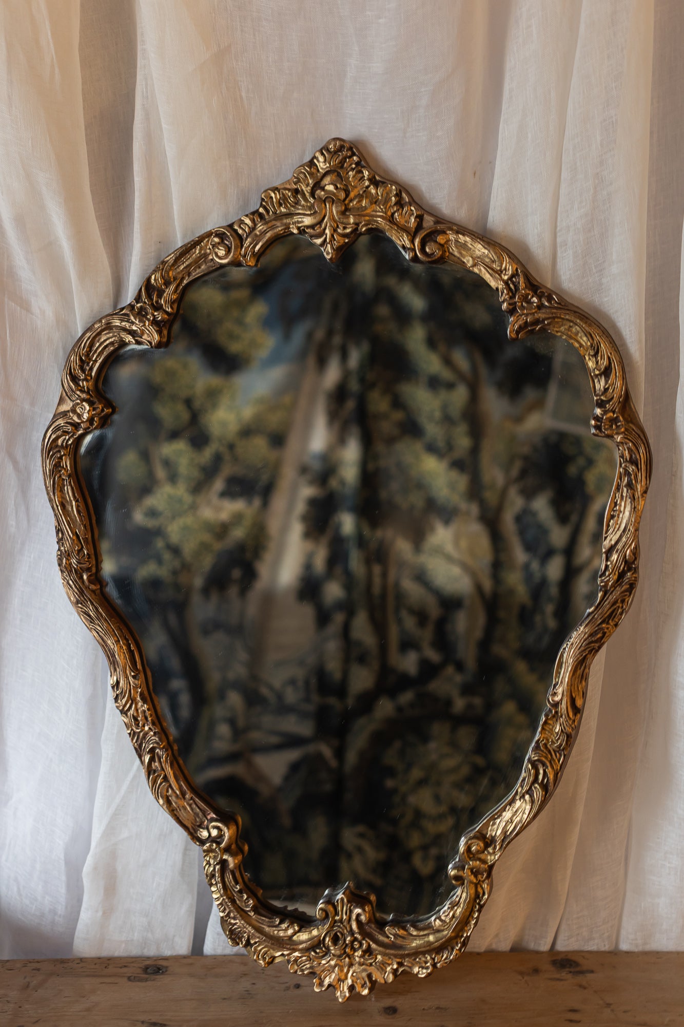 Gold Ornate Shield Mirror