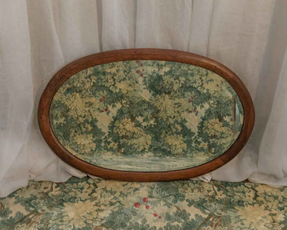 Horizontal Oval Oak Mirror