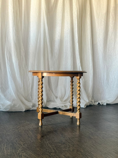 Light Oak Barley Twist Side Table