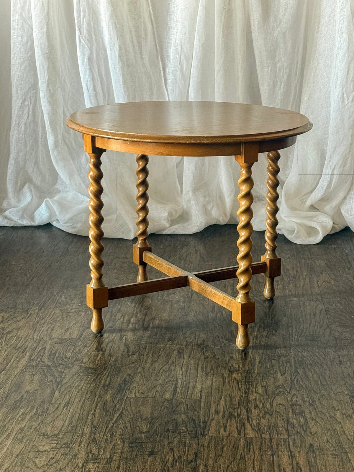 Light Oak Barley Twist Side Table