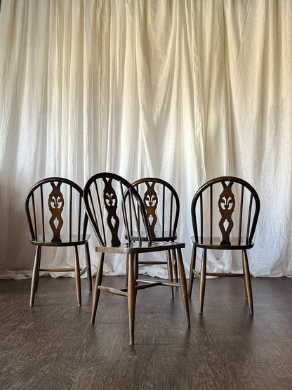 Set of Four Vintage Oval Back Dining Chairs