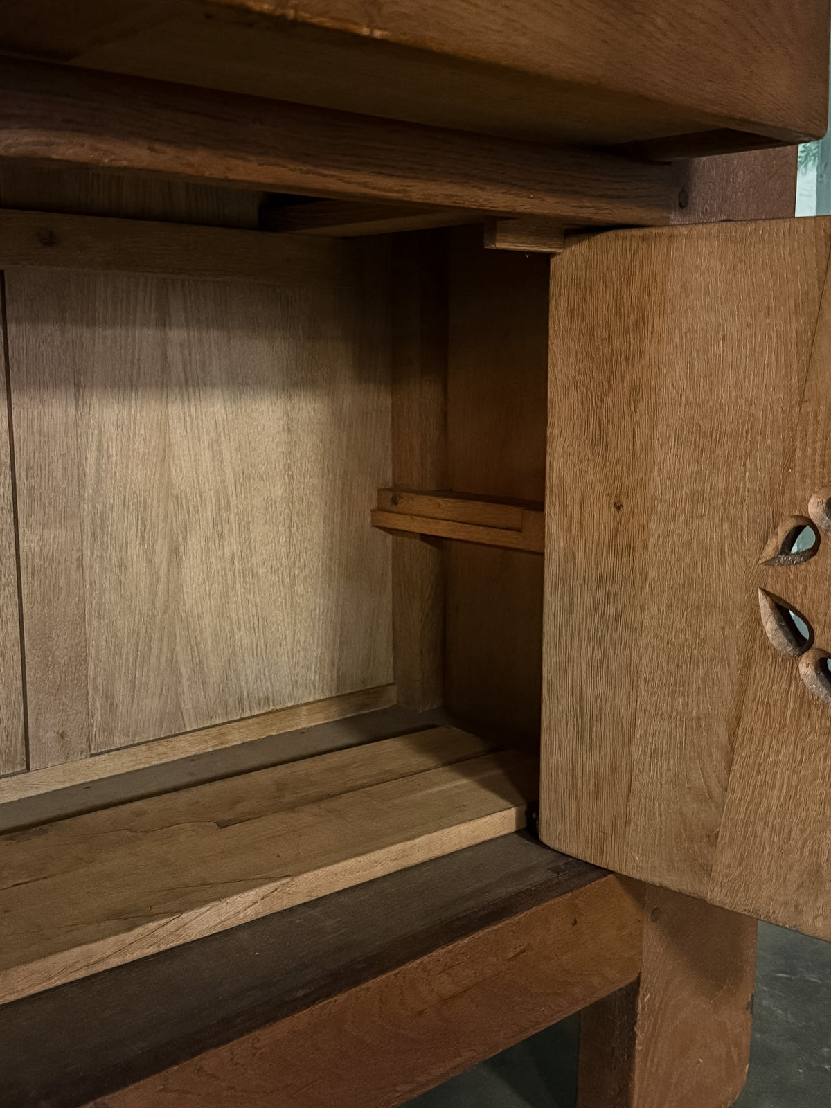 Antique Oak Cupboard Cabinet with Iron Details