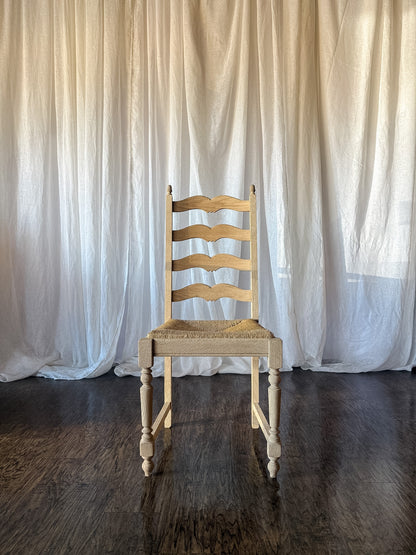 Set of Six Bleached French Ladderback Chairs