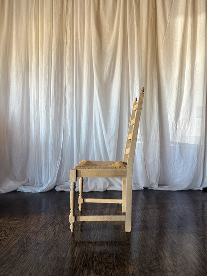 Set of Six Bleached French Ladderback Chairs