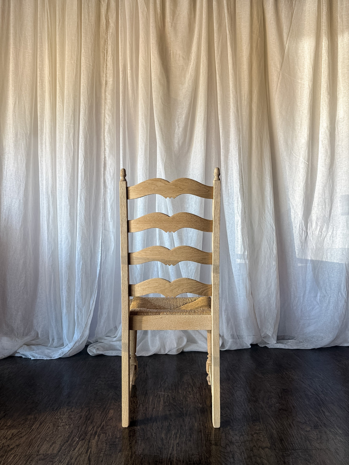 Set of Six Bleached French Ladderback Chairs