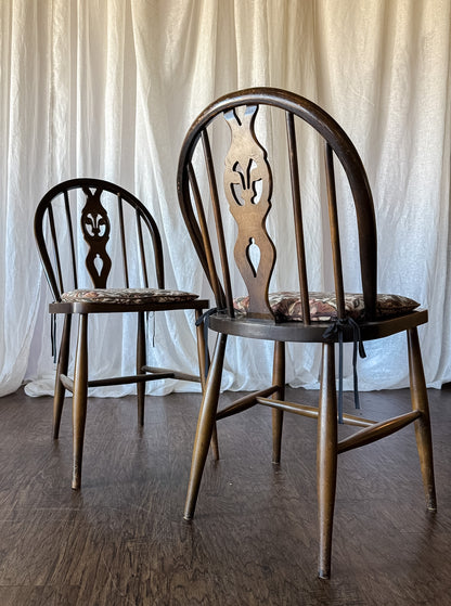 Set of Four Vintage Oval Back Dining Chairs