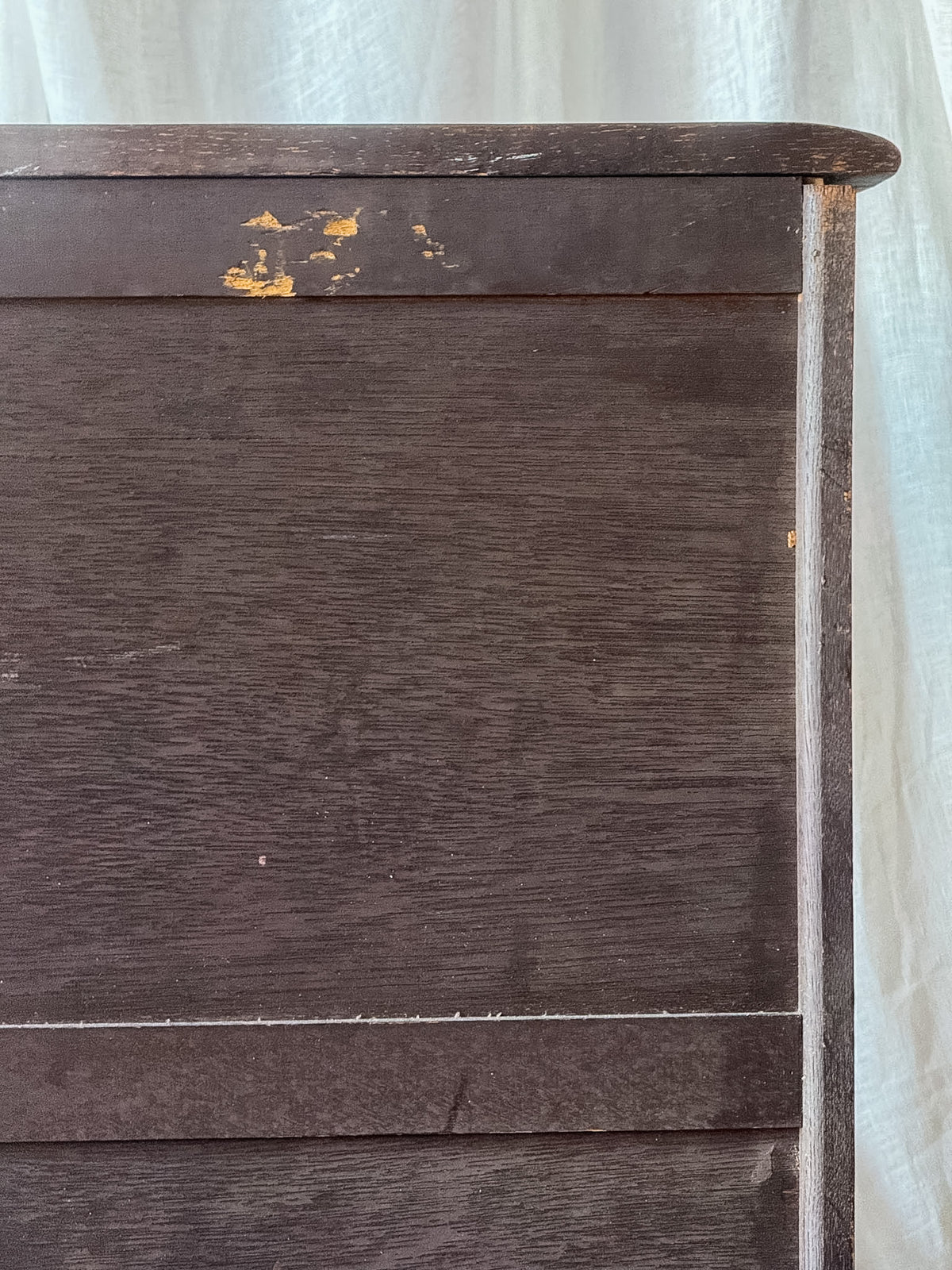Early 20th Century Four Drawer Oak Chest with Bun Feet