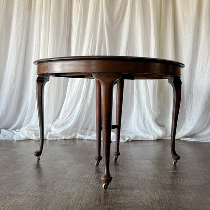Traditional Round Dining Table on Casters