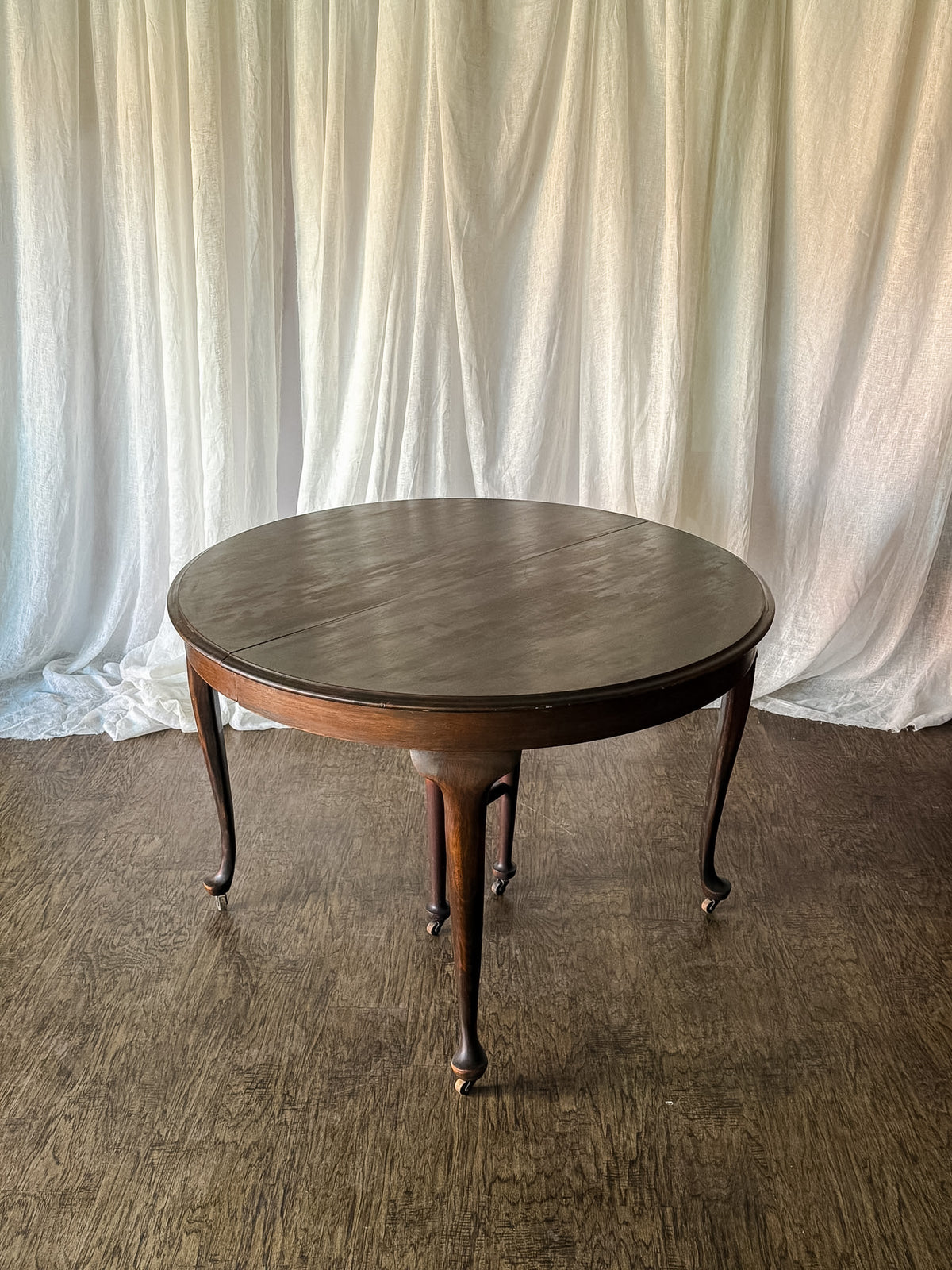 Traditional Round Dining Table on Casters