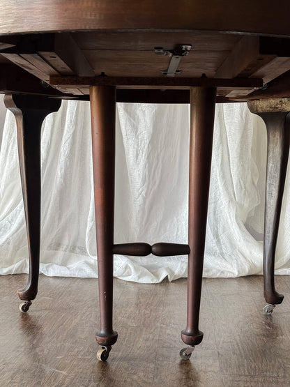 Traditional Round Dining Table on Casters