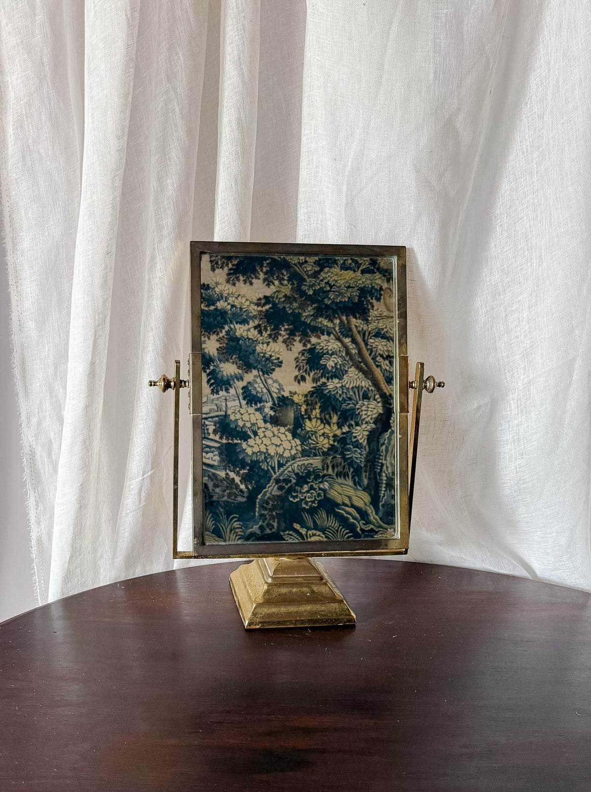 Vintage Art Deco Brass Vanity Mirror, circa 1930