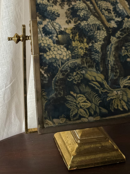 Vintage Art Deco Brass Vanity Mirror, circa 1930