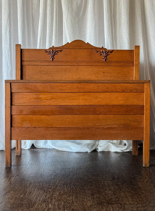 Vintage Oak Storage Bench, circa 1930