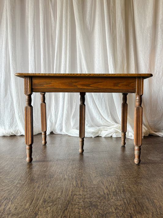 Late 19th Century Oversized Oak Side Table with Turned Legs, circa 1890
