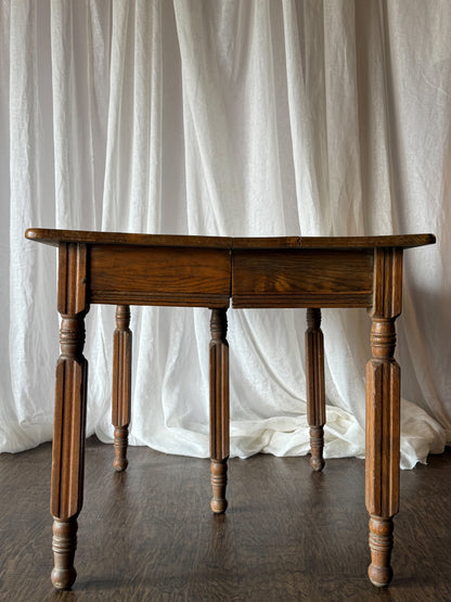 Late 19th Century Oversized Oak Side Table with Turned Legs, circa 1890