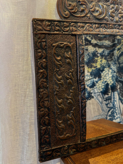 Metal Wall Mirror with Windmill Crest